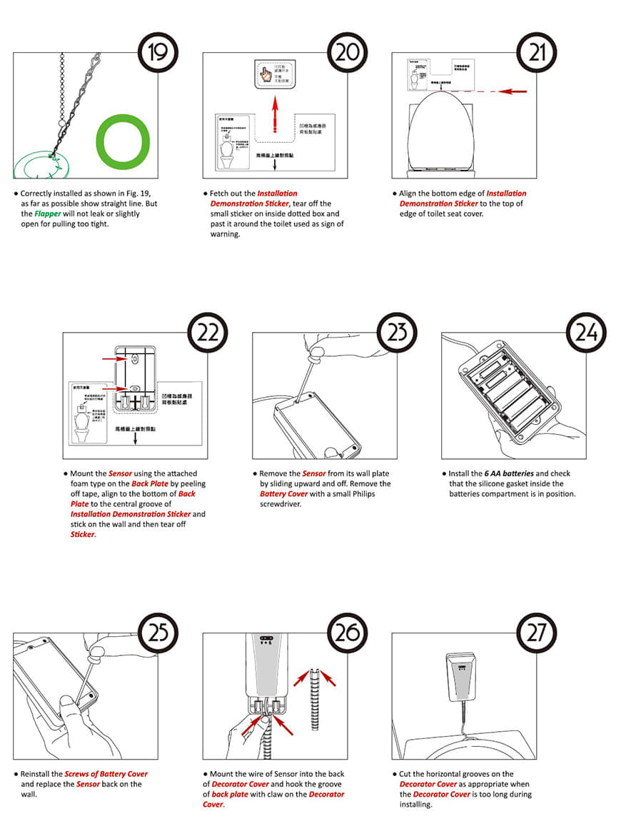 manual del sensor de descarga del inodoro 4