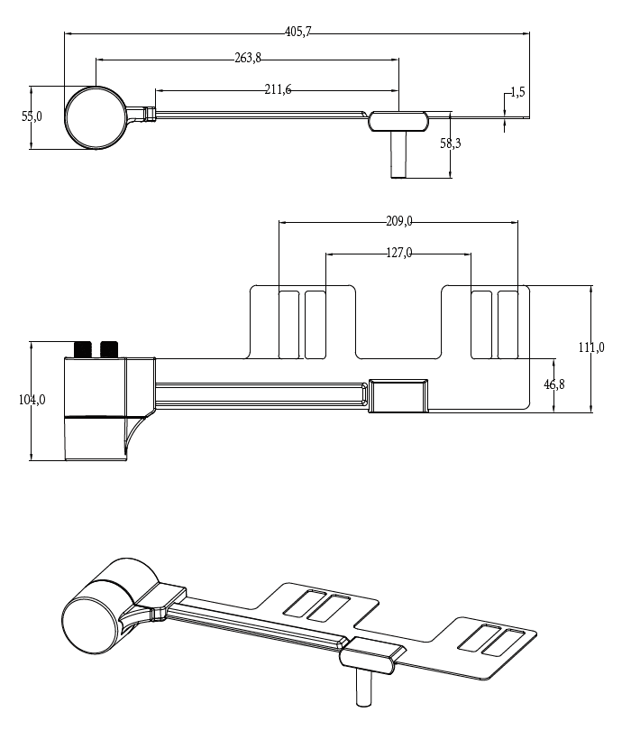 Accesorio para bid&eacute; de boquilla simple con funci&oacute;n de agua fr&iacute;a y caliente X1003-102-01 1