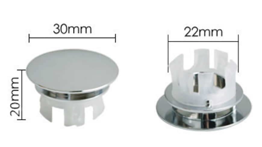 Inserto de desbordamiento de lavabo cromado 8