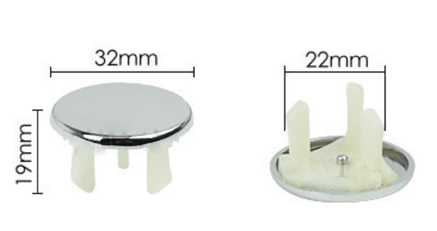 Inserto de desbordamiento de lavabo cromado 2