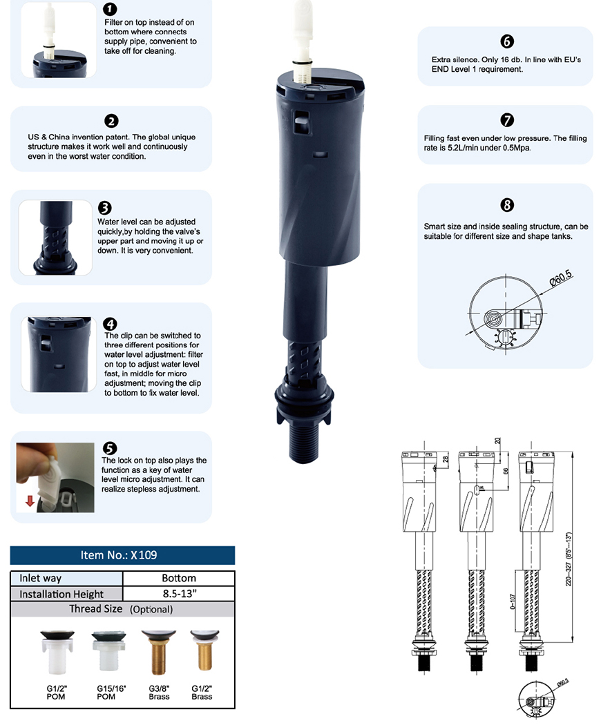 V&aacute;lvula de llenado de inodoro 3