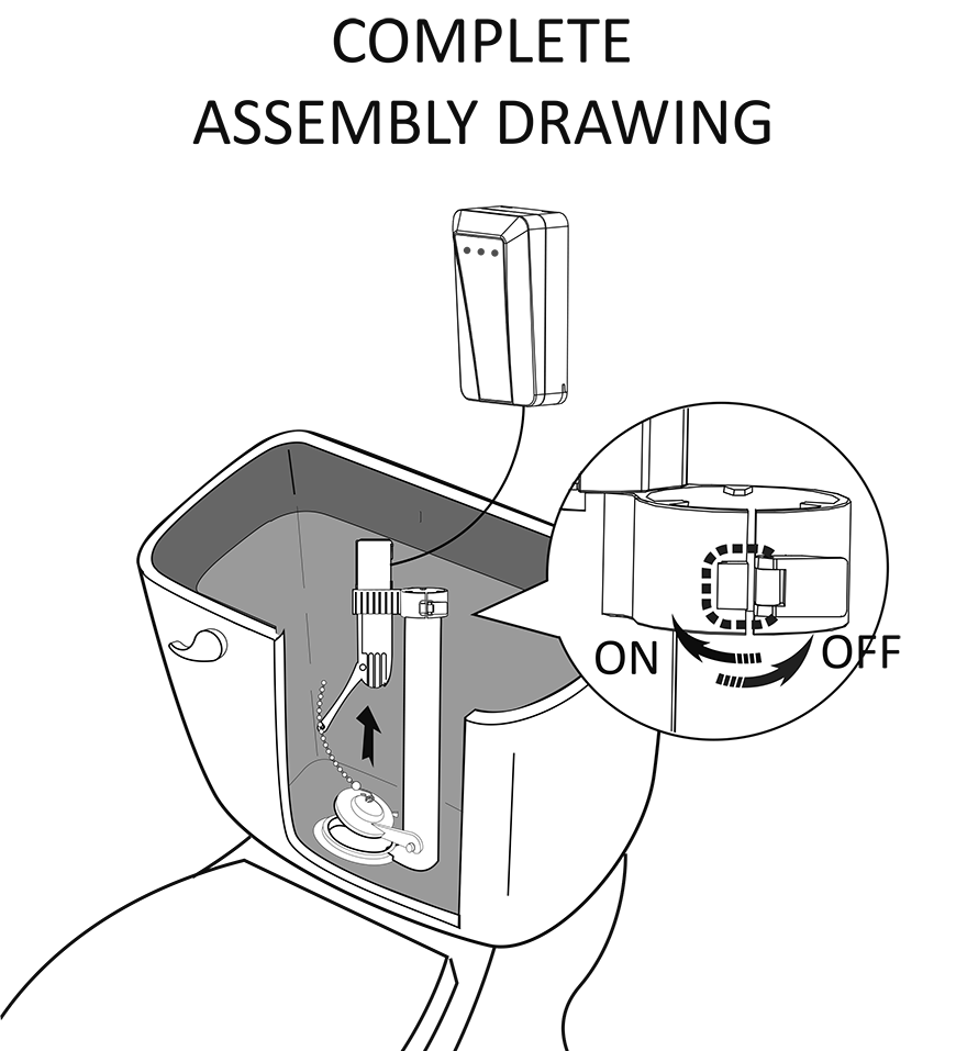 Sensor de descarga de inodoro para inodoro de nivel est&aacute;ndar operado lateralmente 1
