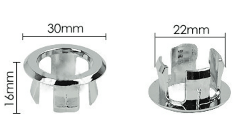 Inserto de desbordamiento de lavabo cromado 4