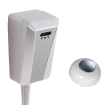Descargador automático de inodoro para inodoro con botón pulsador superior QBO-I 