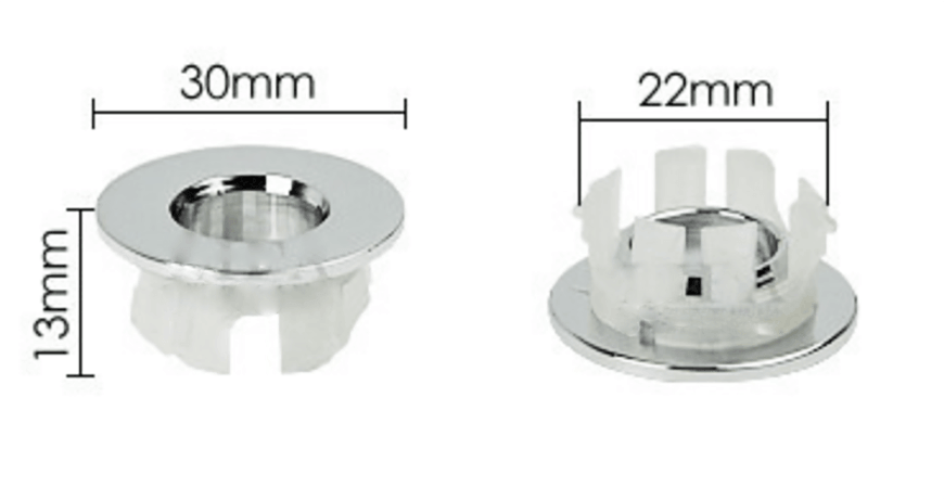 Inserto de desbordamiento de lavabo cromado 5