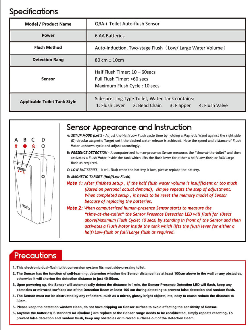 manual del sensor de descarga del inodoro 1