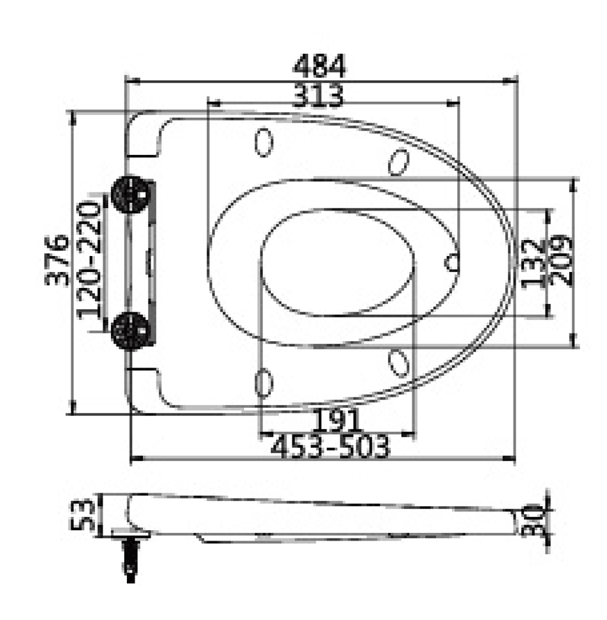 Asiento de inodoro en forma de V BP0223TB