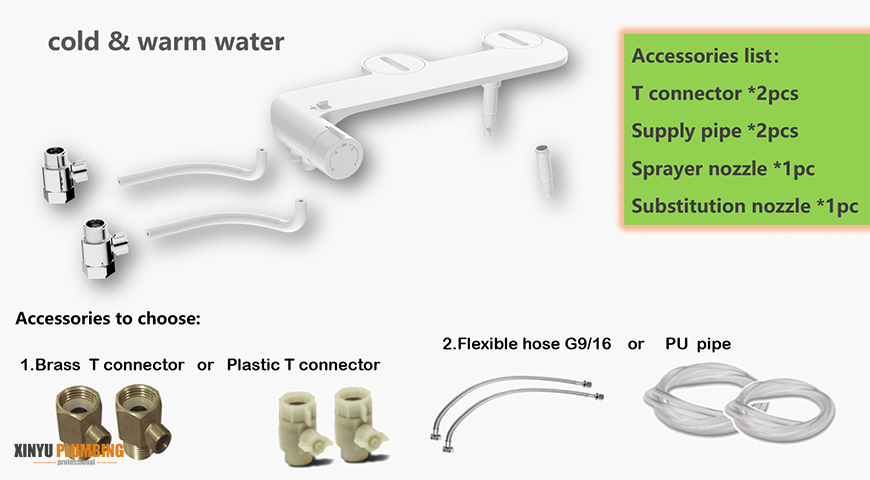  Accesorio para bidé frío y caliente con boquilla ajustable T3201-40