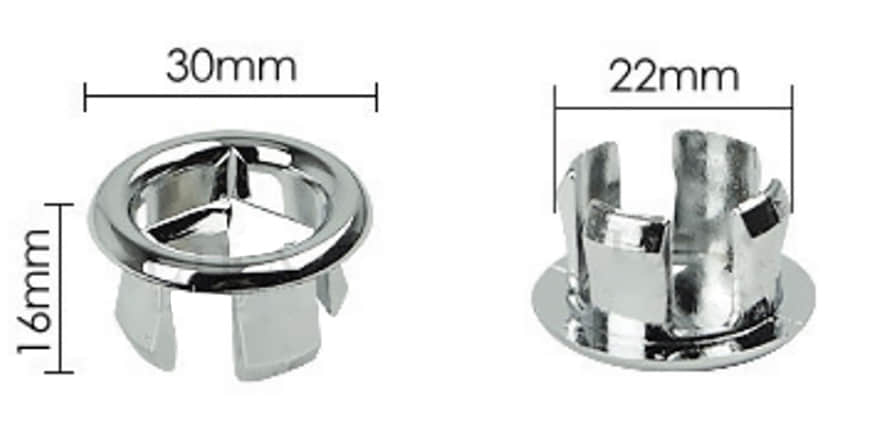 Inserto de desbordamiento de lavabo cromado 7
