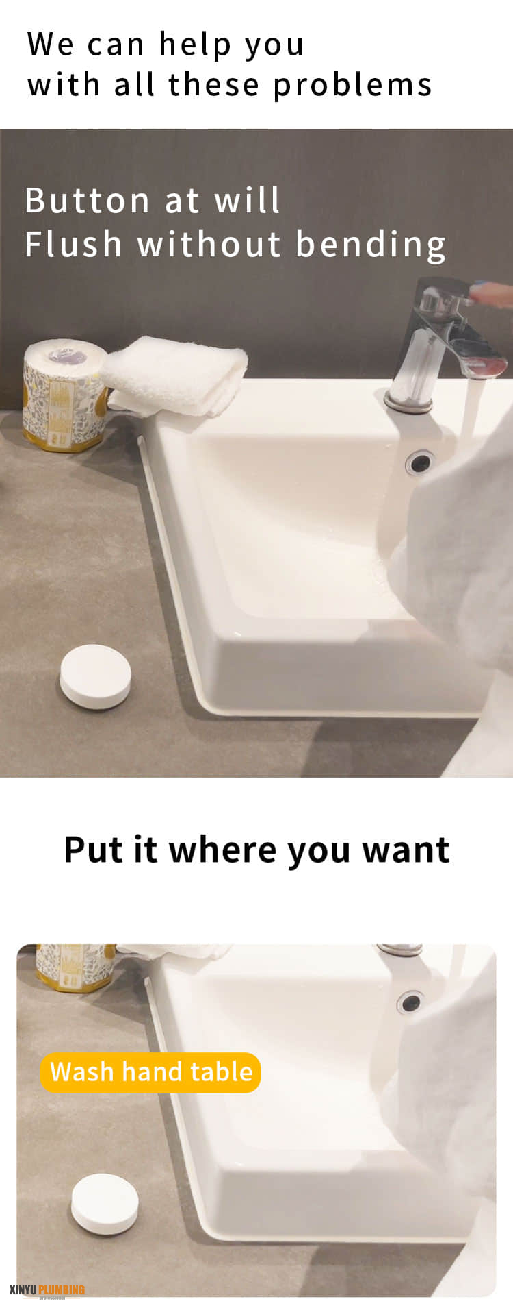 Descarga de inodoro inalámbrica con pulsador QBO-W 5