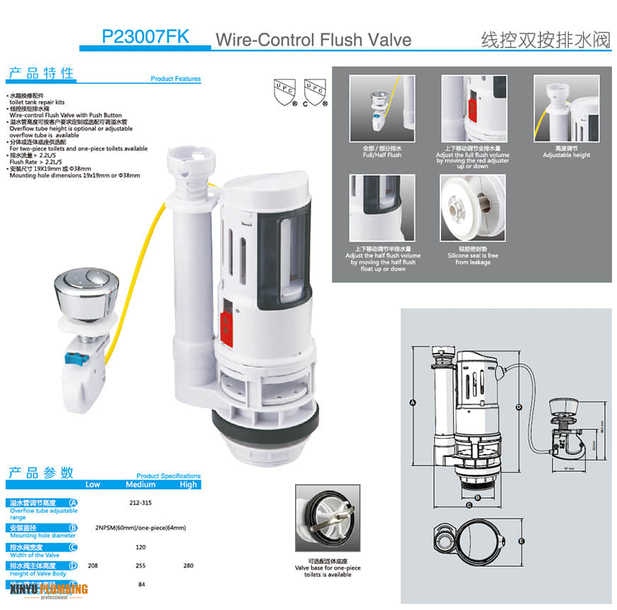 V&aacute;lvula de descarga con control por cable 3