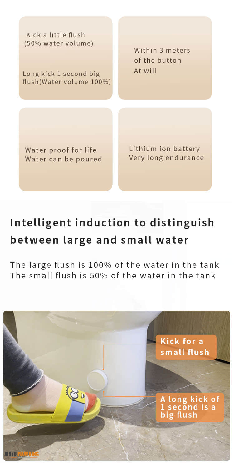 Descarga de inodoro inalámbrica con pulsador QBO-W 6