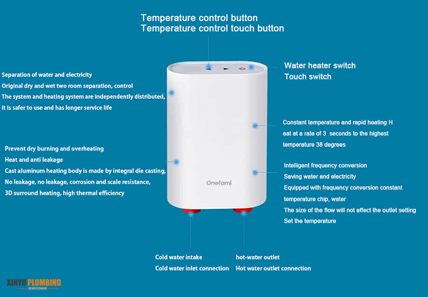 Calentador de agua caliente para inodoro instant&aacute;neo 4 