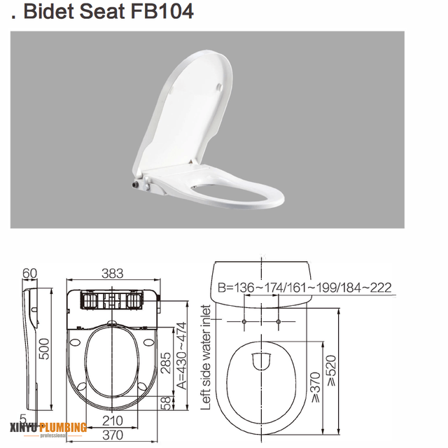 FB104 Asiento de bidé europeo en forma de U