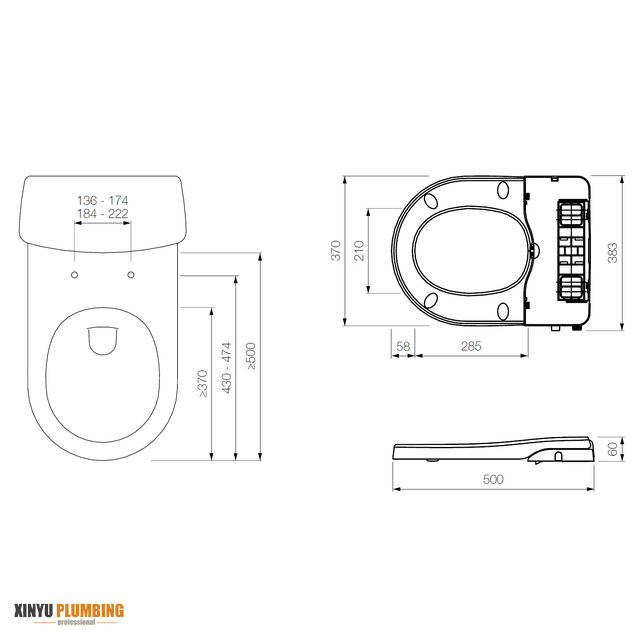 FB104 Asiento de bidé europeo en forma de U